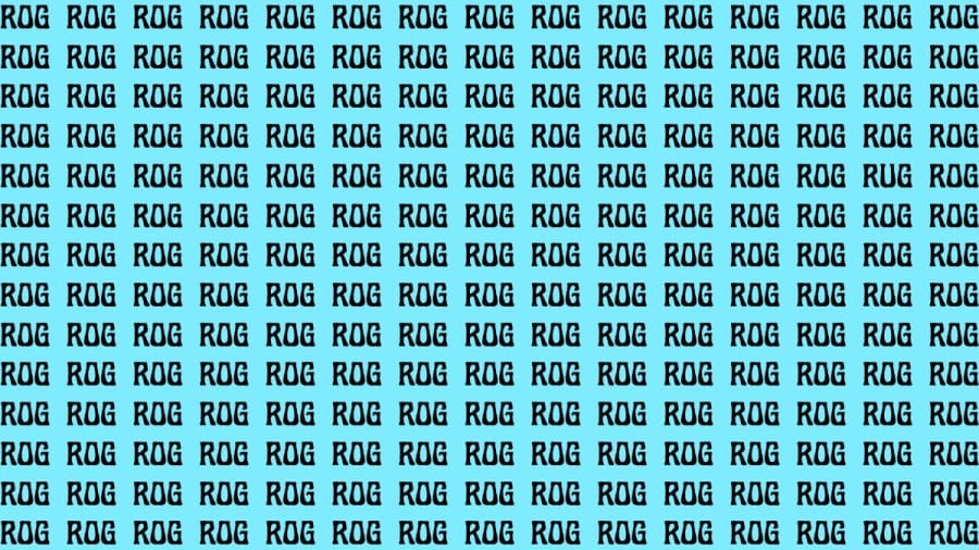 Brain Teaser: If you have Sharp Eyes Find the Word Rug among Rog in 15 Secs