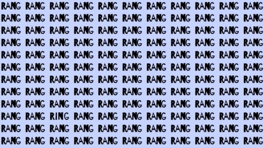 Brain Test: If you have Hawk Eyes find the Word Ring among Rang in 20 Secs
