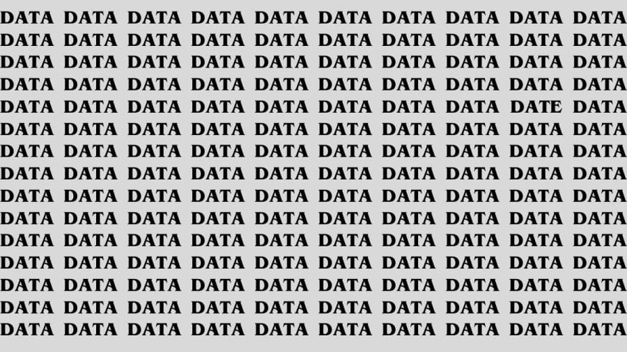 Brain Test: If you have Hawk Eyes Find the word Date among Data in 18 Secs