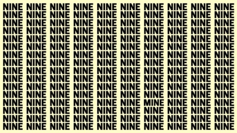 Optical Illusion Brain Test: If you have Hawk Eyes find the Word Mine among Nine in 18 Secs