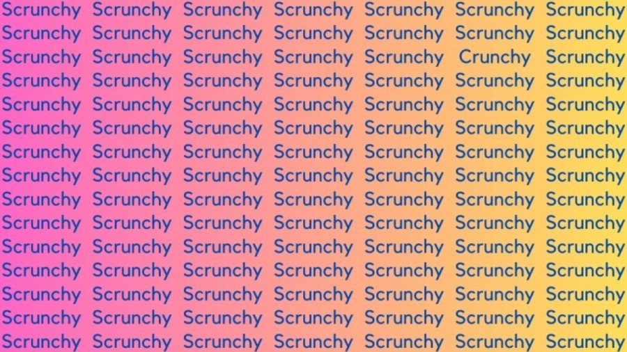 Brain Teaser: If you have Hawk Eyes Find the Word Crunchy among Scrunchy in 10 Secs
