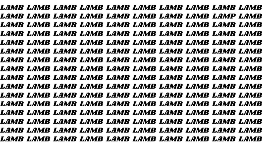 Brain Test: If you have Eagle Eyes Find the Word Lamp among Lamb in 12 Secs