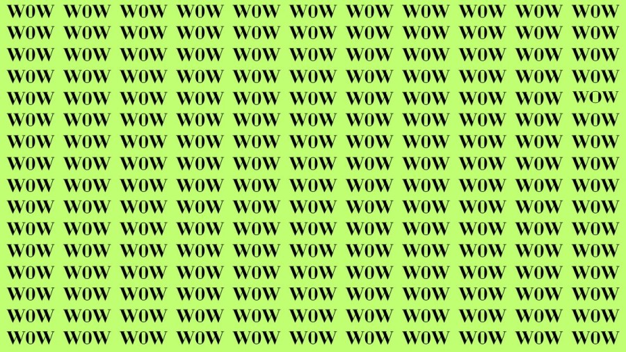 Brain Test: If you have Hawk Eyes Find the Word Wow in 18 Secs
