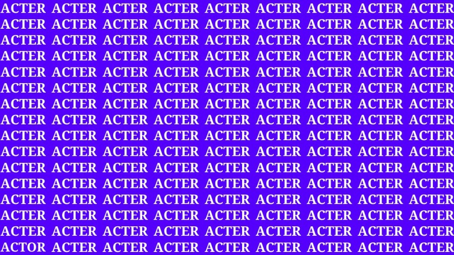 Brain Teaser: If you have Sharp Eyes Find the Word Actor in 20 Secs