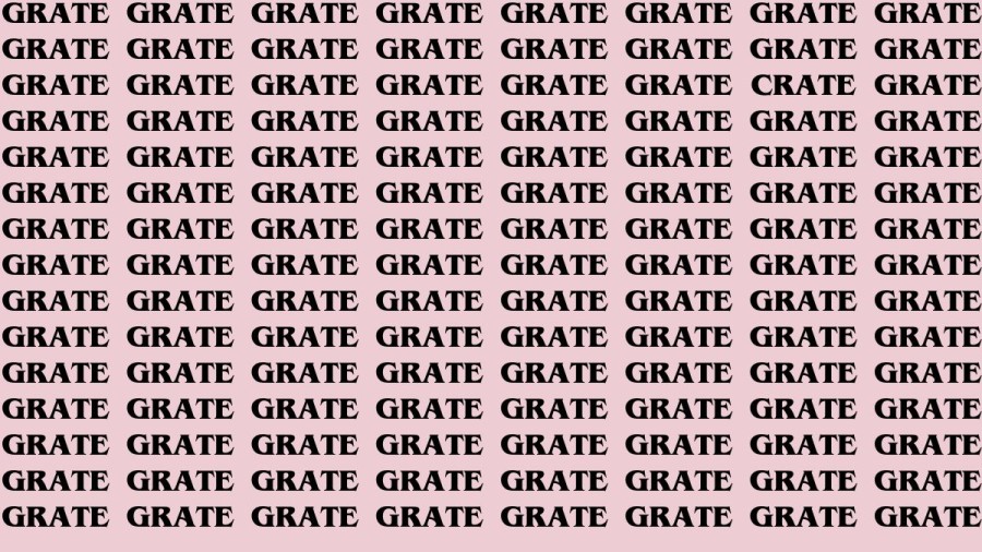 Brain Teaser: If you have Eagle Eyes Find the Word Crate among Grate in 13 Secs