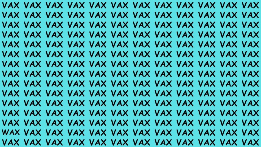 Brain Teaser: If you have Hawk Eyes Find the Word Wax among Vax in 15 Secs