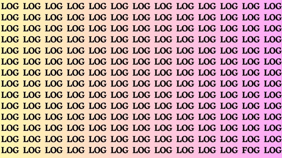 Brain Test: If you have Eagle Eyes Find the Word Fog among Log in 13 Secs