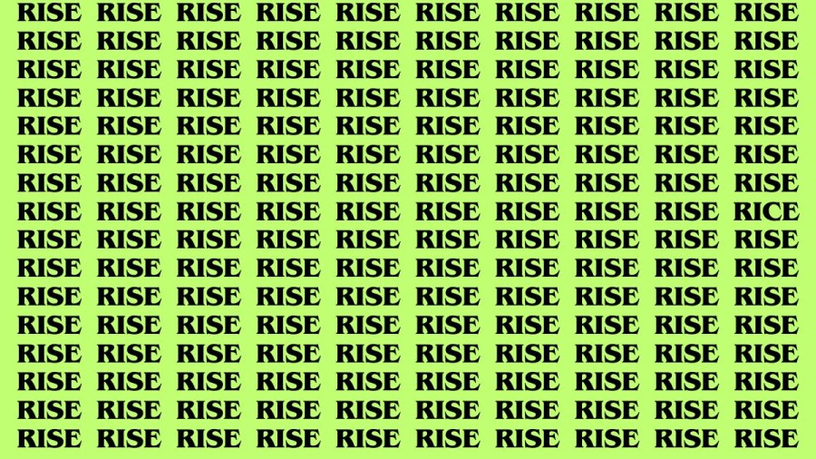 Brain Test: If you have Eagle Eyes Find the word Rice among Rise in 15 Secs