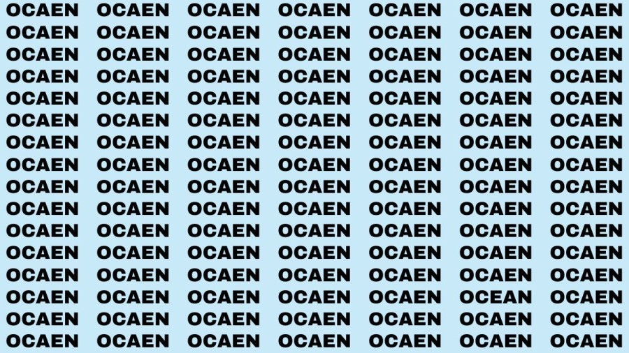Brain Teaser: If you have Hawk Eyes Find the Word Ocean in 15 secs