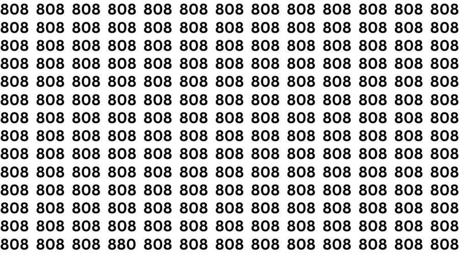 Brain Teaser: Can you find the Number 880 among 808 in 13 Seconds?