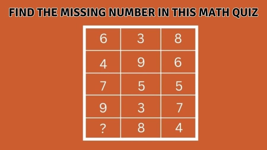 Brain Teaser - Find the Missing Number in this Math Quiz