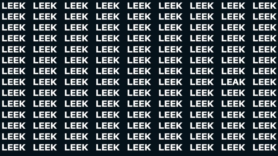 Brain Teaser IQ Test: You have the eyes of a hawk Spot the word Leak among Leek under 20 secs