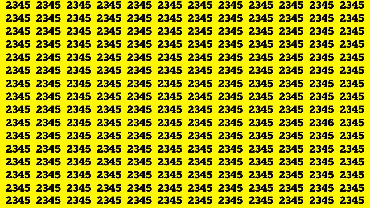 Brain Teaser to Test Your Vision: If you have 20/20 Vision Find the ​Number 2346 among 2345 in 5 Secs