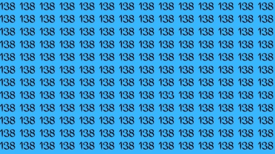 Brain Test: Can you find the number 133 among 138 in 10 seconds?