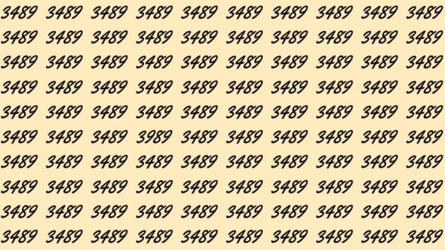 Can You Spot 3989 among 3489 in 30 Seconds? Explanation And Solution to the Optical Illusion