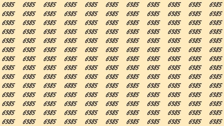 Can You Spot 6885 among 6385 in 30 Seconds? Explanation and Solution to the Optical Illusion