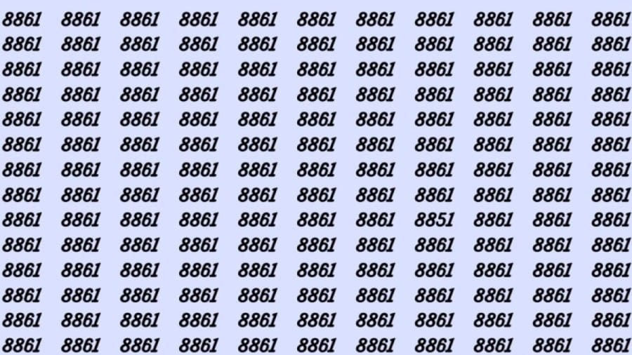 Can You Spot 8851 among 8861 in 15 Seconds? Explanation and Solution to the Optical Illusion
