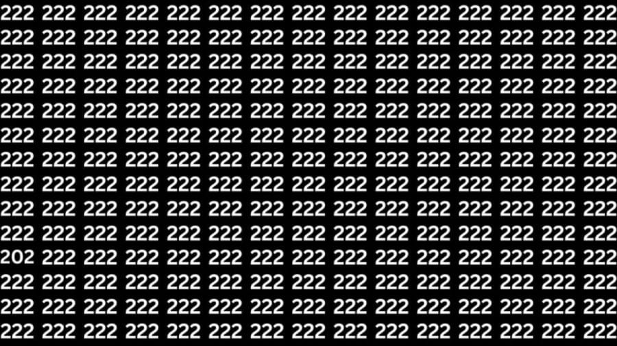 Observation Skills Test: Can you find the number 202 among 222 in 12 seconds?