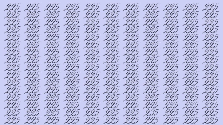 Observation Skills Test: Can you find the number 235 among 225 in 8 seconds?