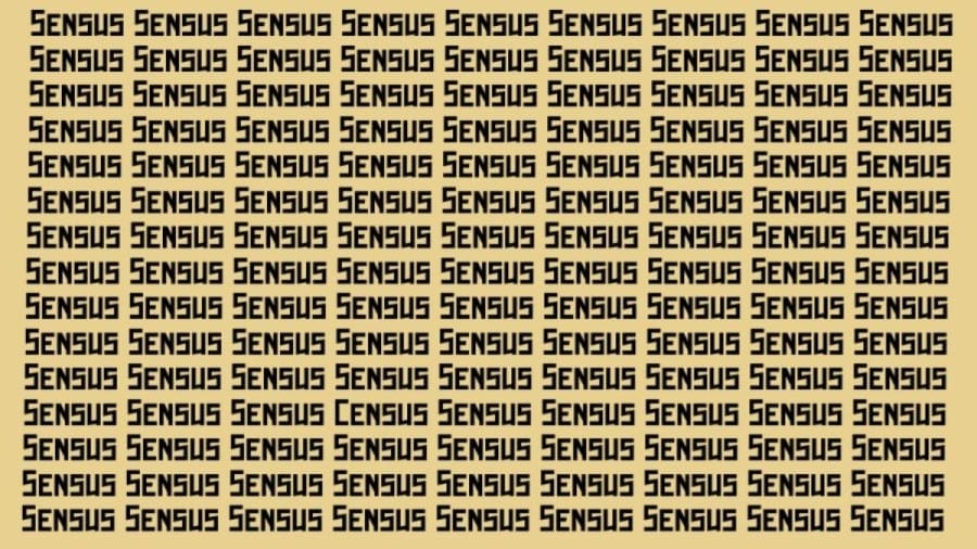 Optical Illusion: Can you find the Word Census in 10 Seconds?