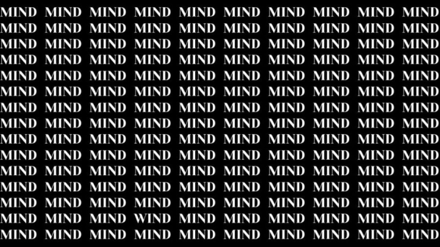Brain Test: If you have Hawk Eyes Find the word Wind among Mind in 18 Secs