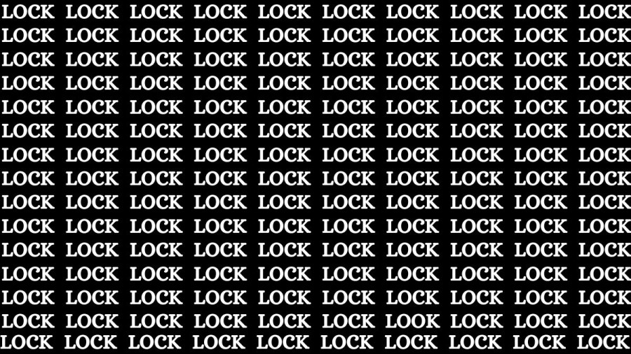 Brain Teaser: If you have Hawk Eyes Find the word Look among Lock in 15 Secs