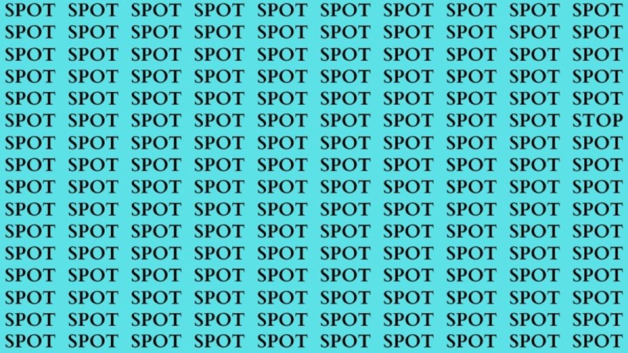 Brain Teaser: If you have Hawk Eyes Find the word Stop among Spot in 15 Secs