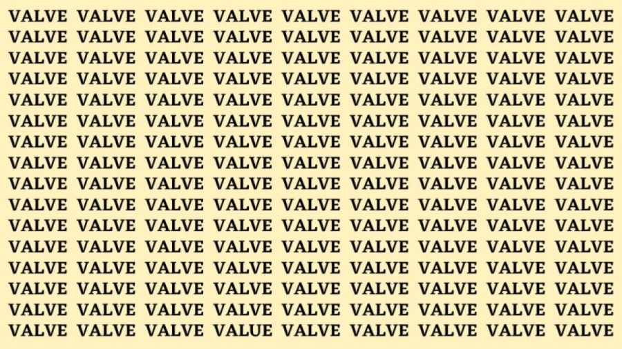 Brain Teaser: If you have Eagle Eyes Find the word Value in 13 Secs