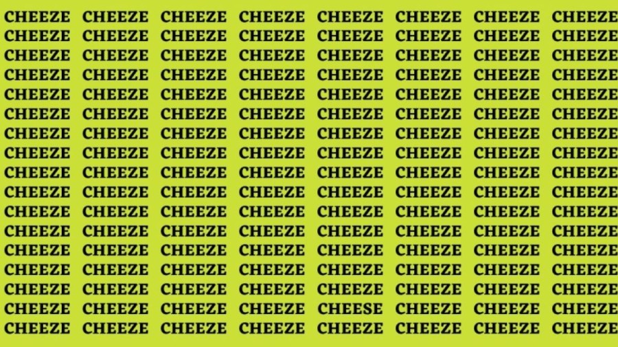 Brain Teaser: If you have Eagle Eyes Find the word Cheese in 13 Secs