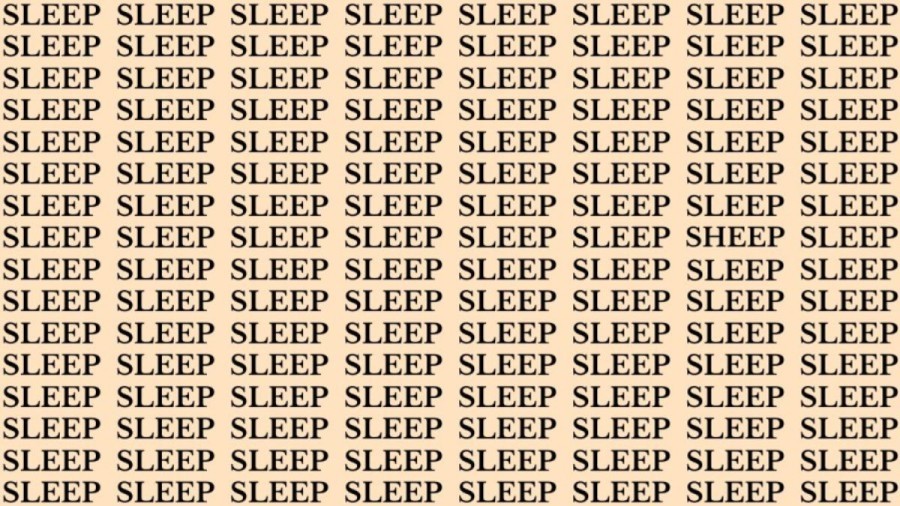 Brain Teaser: If You Have Sharp Eyes Find The Word Sheep Among Sleep In 18 Secs