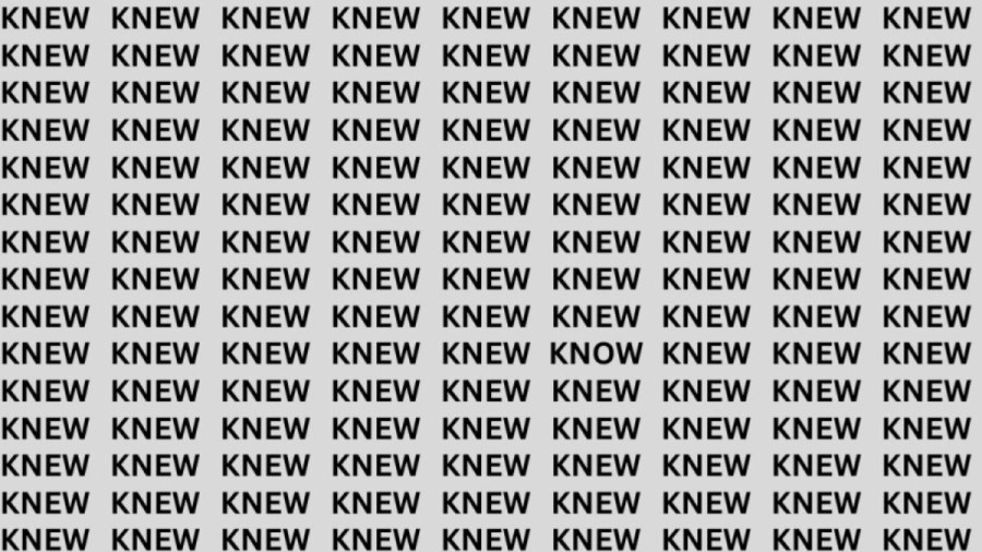 Brain Test: If You Have Eagle Eyes Find The Word Know Among Knew In 13 Secs