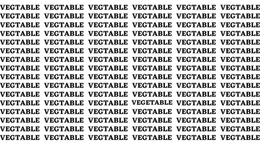 Brain Teaser: If You Have Hawk Eyes Find The Word Vegetable Among Vegtable In 15 Secs