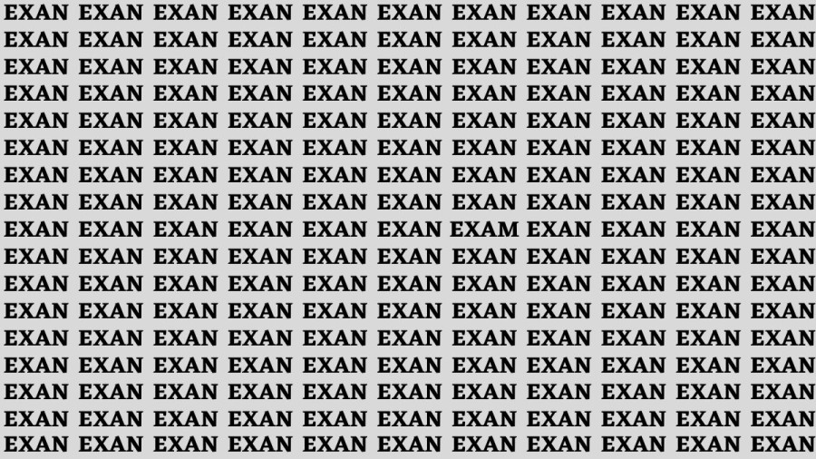 Brain Teaser: If You Have Sharp Eyes Find The Word Exam In 10 Secs