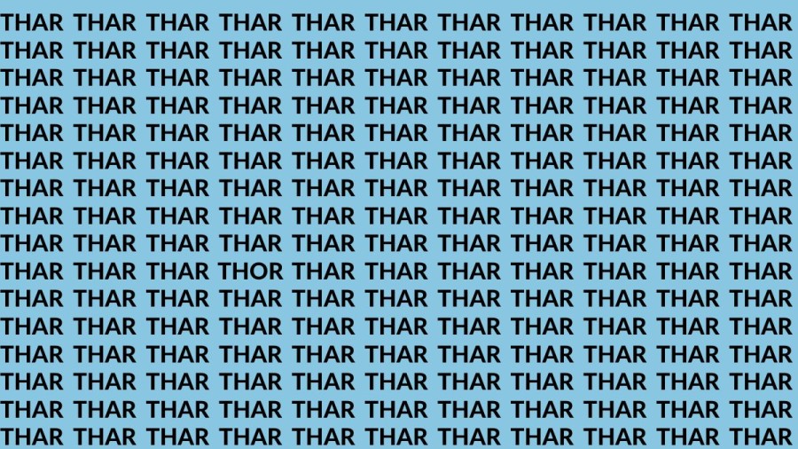 Brain Test: If You Have Hawk Eyes Find The Word Thor In 18 Secs