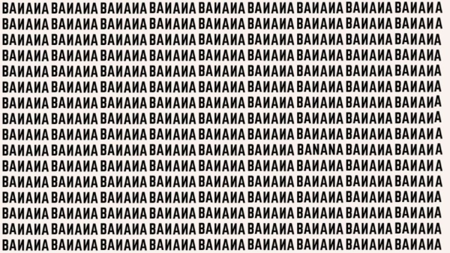 Optical Illusion: If You Have Sharp Eyes Find The Word Banana In 20 Secs