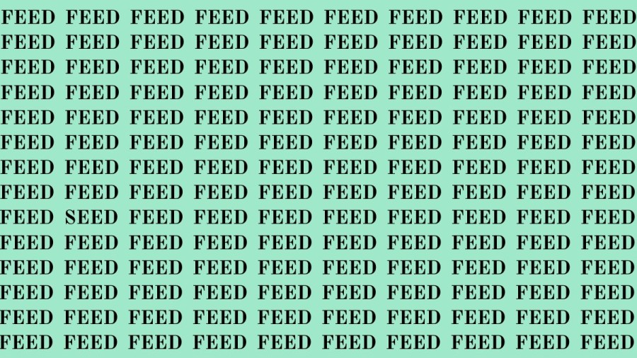 Brain Teaser: If You Have Sharp Eyes Find The Word Seed Among Feed In 20 Secs