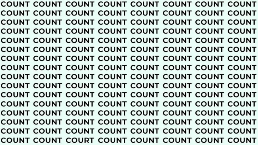 Optical Illusion: If You Have Sharp Eyes Find The Word Court Among Count In 18 Secs