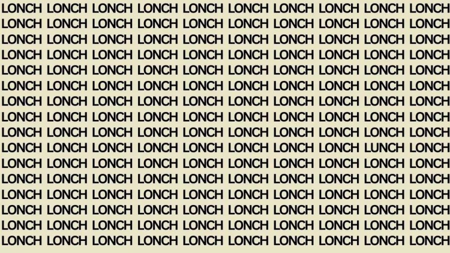 Brain Test: If You Have Hawk Eyes Find The Word Lunch In 18 Secs