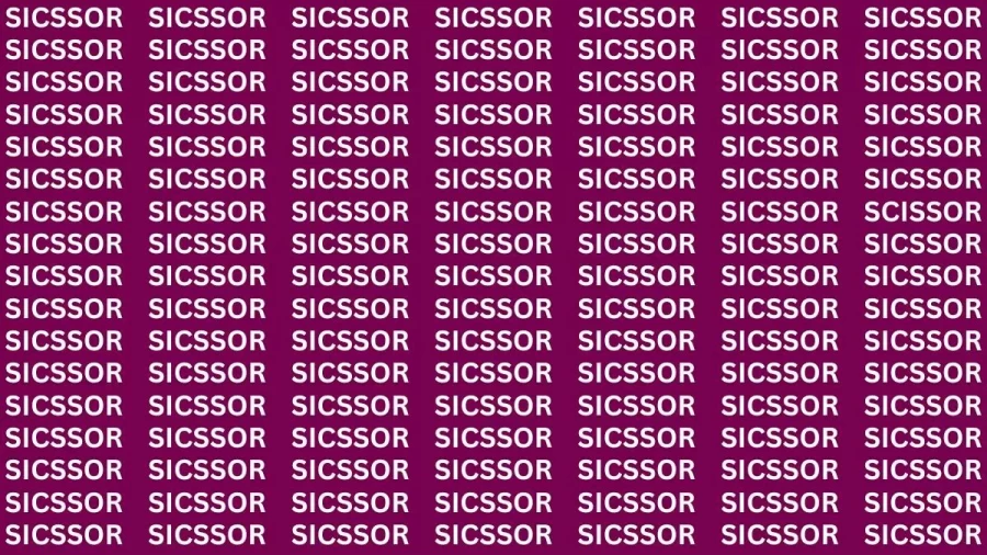Brain Test: If You Have Sharp Eyes Find The Word Scissor In 23 Secs
