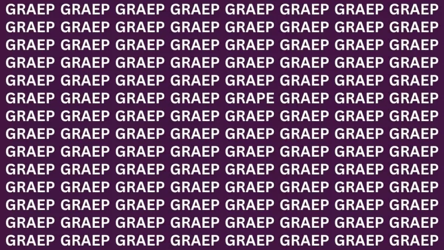 Brain Teaser: If You Have Sharp Eyes Find The Word Grape In 20 Secs