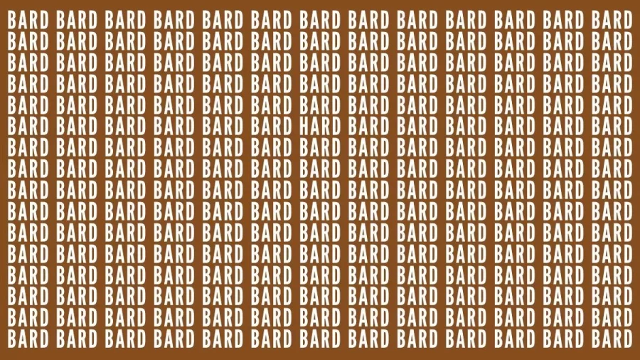 Brain Teaser Eye Test: Can You Spot Hard Among Bard In 18 Secs?