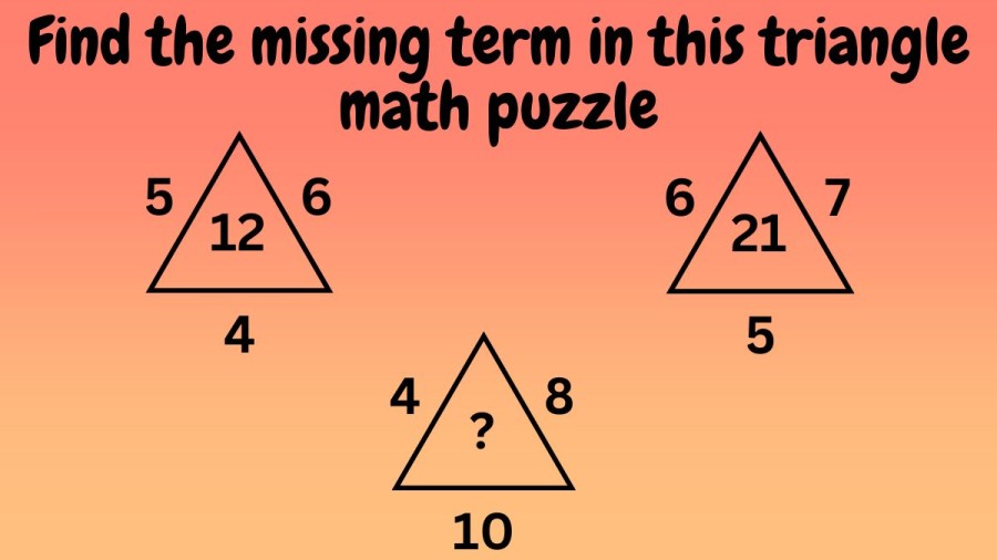 Brain Teaser: Find the missing term in this triangle math puzzle