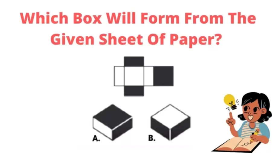 Brain Teaser IQ Test - Which Box Will Form From The Given Sheet Of Paper?