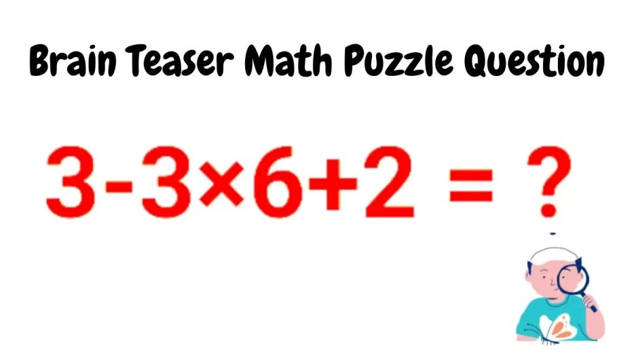 Brain Teaser Math Puzzle Question: Equate 3-3x6+2