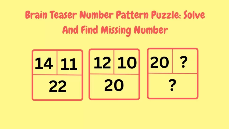 Brain Teaser Number Pattern Puzzle: Solve And Find Missing Number
