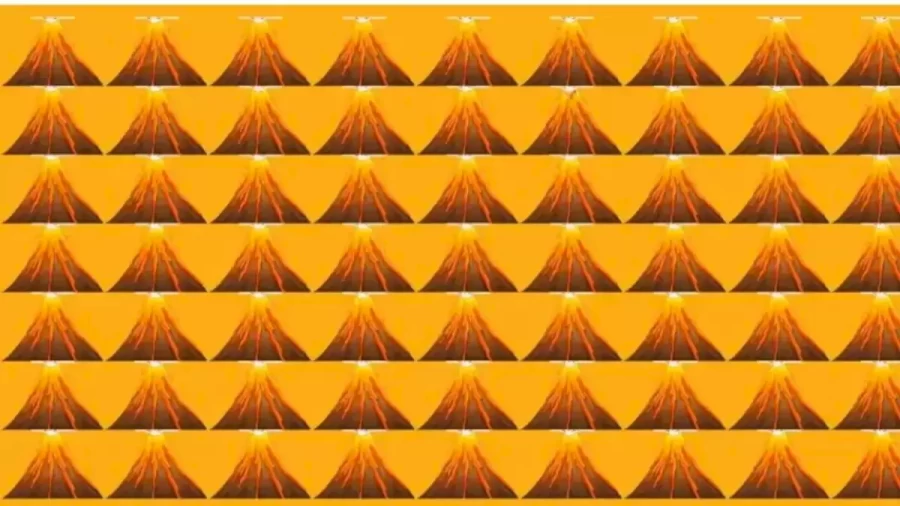 Brain Teaser Picture Puzzle - Can You Spot The Hidden Dragon Amongst These Volcano Mountains?