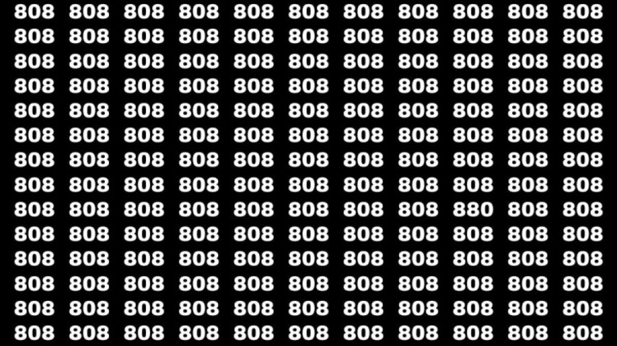 Observation Skills Test: Can you find the Number 880 among 808 in 10 Seconds?