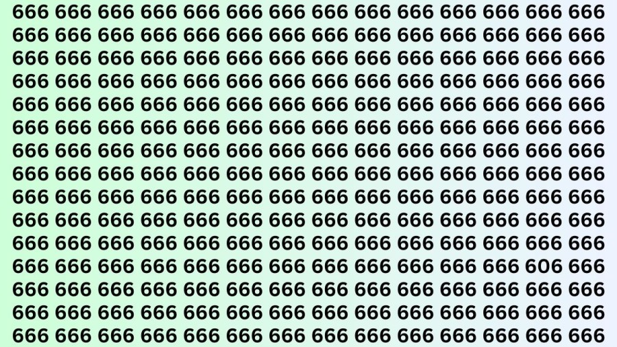 Observation Skills Test : Can you find the number 606 among 666 in 10 seconds?